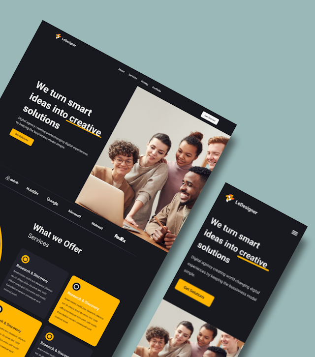 An agency landing page design concept